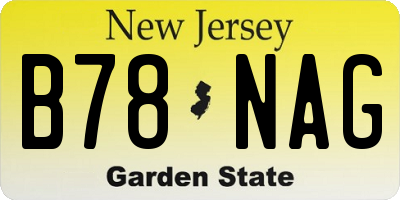 NJ license plate B78NAG