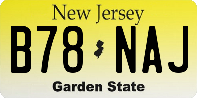NJ license plate B78NAJ