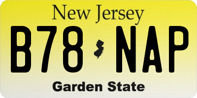 NJ license plate B78NAP