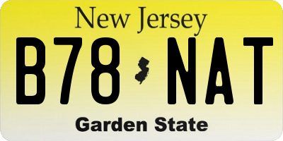 NJ license plate B78NAT
