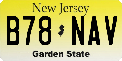 NJ license plate B78NAV