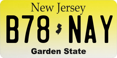 NJ license plate B78NAY