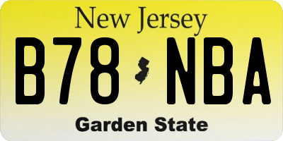 NJ license plate B78NBA