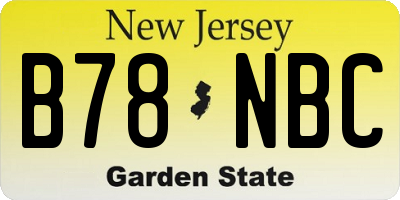 NJ license plate B78NBC