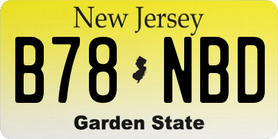 NJ license plate B78NBD