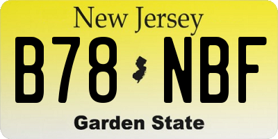 NJ license plate B78NBF