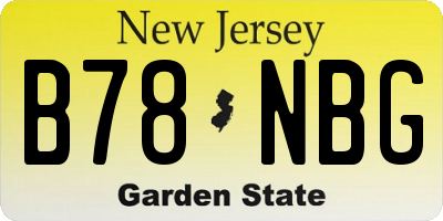 NJ license plate B78NBG