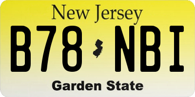 NJ license plate B78NBI
