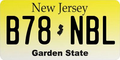 NJ license plate B78NBL
