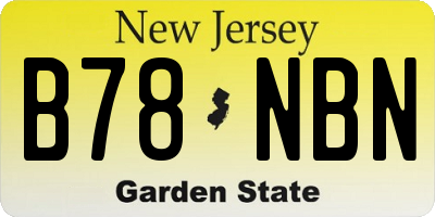 NJ license plate B78NBN