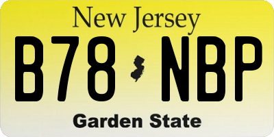 NJ license plate B78NBP