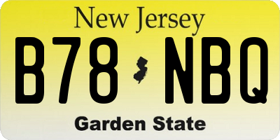 NJ license plate B78NBQ