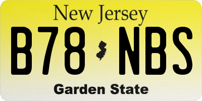 NJ license plate B78NBS