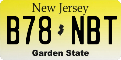 NJ license plate B78NBT