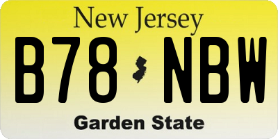 NJ license plate B78NBW