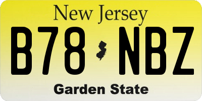 NJ license plate B78NBZ