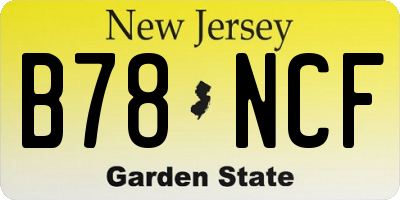NJ license plate B78NCF