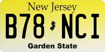 NJ license plate B78NCI