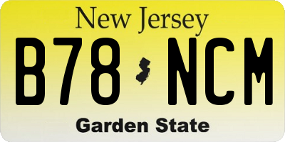 NJ license plate B78NCM