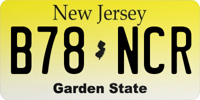 NJ license plate B78NCR