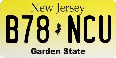 NJ license plate B78NCU