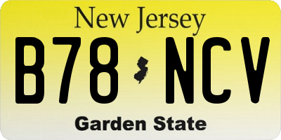 NJ license plate B78NCV