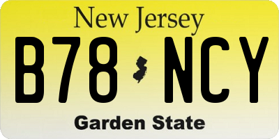 NJ license plate B78NCY