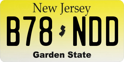 NJ license plate B78NDD