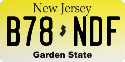 NJ license plate B78NDF