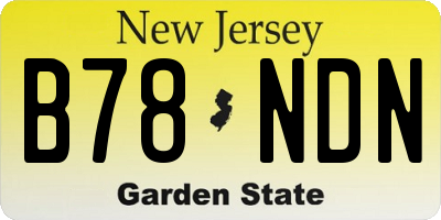 NJ license plate B78NDN
