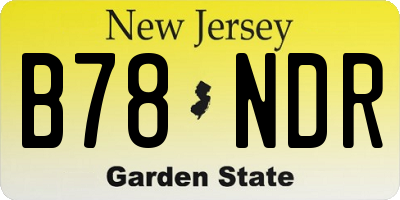 NJ license plate B78NDR
