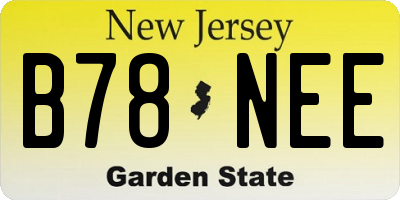 NJ license plate B78NEE