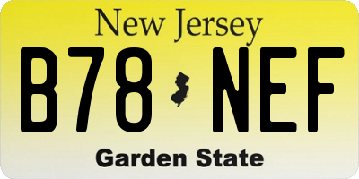 NJ license plate B78NEF