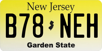 NJ license plate B78NEH