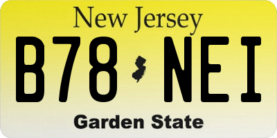 NJ license plate B78NEI