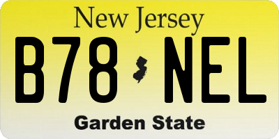 NJ license plate B78NEL