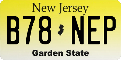 NJ license plate B78NEP