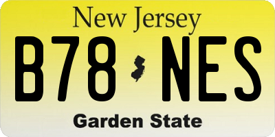 NJ license plate B78NES