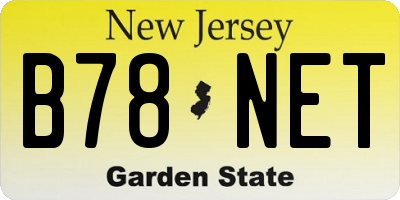 NJ license plate B78NET