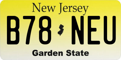 NJ license plate B78NEU