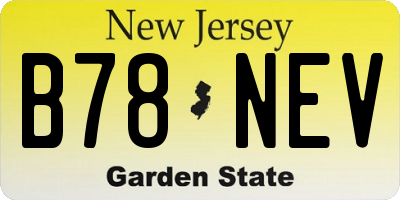 NJ license plate B78NEV