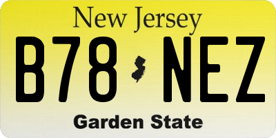 NJ license plate B78NEZ