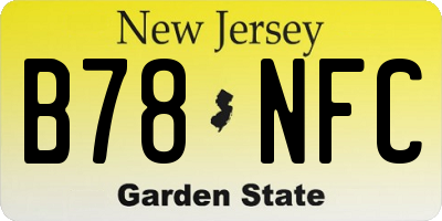 NJ license plate B78NFC