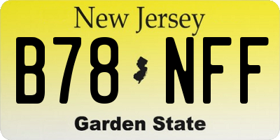 NJ license plate B78NFF