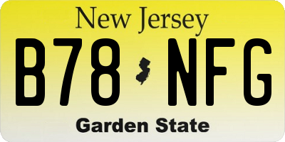 NJ license plate B78NFG