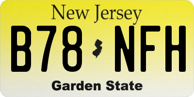 NJ license plate B78NFH