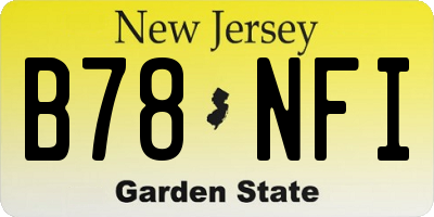 NJ license plate B78NFI
