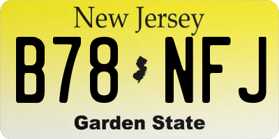 NJ license plate B78NFJ