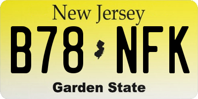 NJ license plate B78NFK