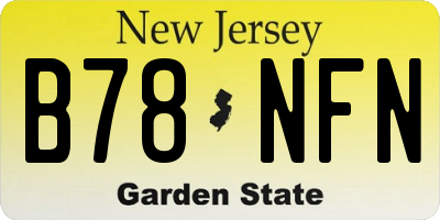 NJ license plate B78NFN